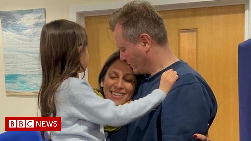 Hugs as freed Nazanin and Anoosheh land in the UK